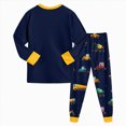 thumbnail image 5 of TOWED22 Toddler Boy Clothes Baby Outfits Fall Winter Solid Color Pullover Pockets Sweatshirts + Joggers Pants Set Size:4-5 Y,Color:Dark Blue, 5 of 8