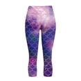 thumbnail image 5 of SCRAWLGOD Mermaid Scales Starry Sky Women's Capri Yoga Pants with Pockets Tummy Control Capri Yoga Leggings Lightweight Squat Proof High Waisted Legging for Workout Cycling, XXL, 5 of 7