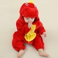 thumbnail image 5 of Tiijoy Baby Dinosaur Jumpsuit Flannel Warm Hooded Onesie Union Suit Pajama, Sizes 3-4T, 5 of 8