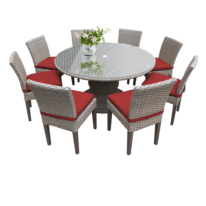60 Round Glass Top Patio Dining Set, 60 Round Glass Pedestal Dining Table