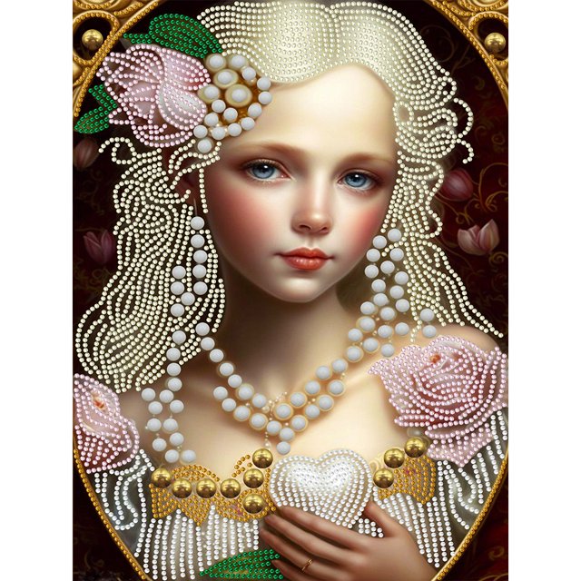 (GSYX94) Serie Personajes Elegante Con Diamante Parcial Pintura Resina Con Forma Especial Diamante 30x40cm