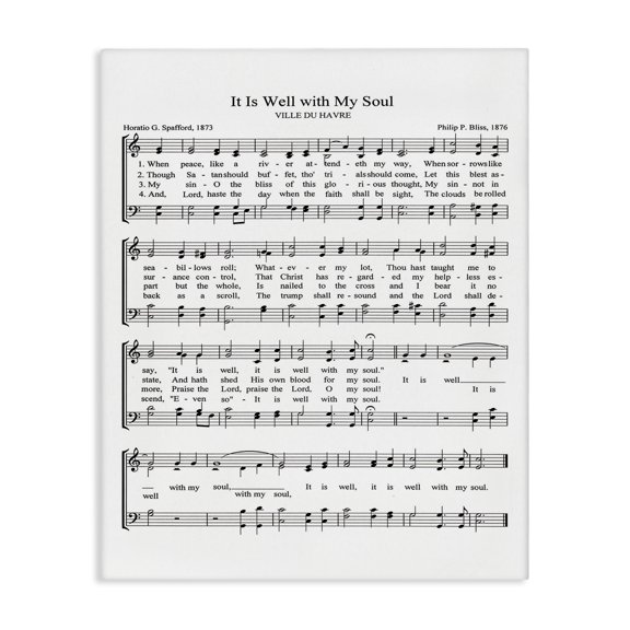 Stupell Industries Shabby Chic Well With My Soul Sheet Music Canvas Art, 24 x 30, by Lettered and Lined