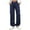 Navy, variant on Womens Pants Solid Color Soft Elastic Waist Ribbed Loose Fit Joggers Warm Casual Spring Autumn Daily Lounging Cozy Comfy Pants