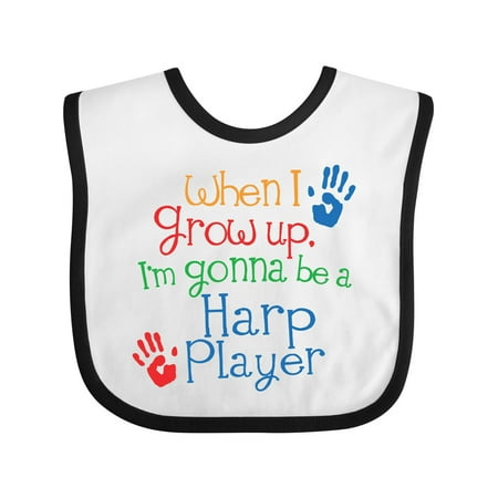 

Inktastic Future Harp Player Childs Music Gift Baby Boy or Baby Girl Bib