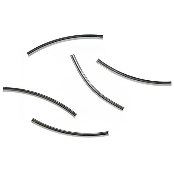 Craft County Curved Tube Beads - Metal Spacer Beads, Connectors, and Jewelry Findings - DIY Bracelet and Necklace Material - Many Finishes and Sizes Available