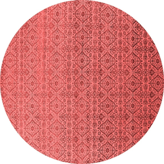 Ahgly Company Indoor Round Oriental Red Industrial Area Rugs, 8' Round