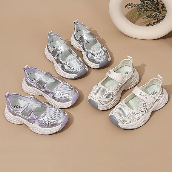 Einccm Kids Mesh Breathable Sneakers - Lightweight Hollow-Out Casual Shoes with Hook and Loop for Boys and Girls School and Outdoor Play