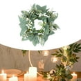 thumbnail image 6 of Wreath Candle Rings Artificial Greenery Floral PP Material Home Decor for Dining Room Kitchen Bedroom Living Room, 6 of 9