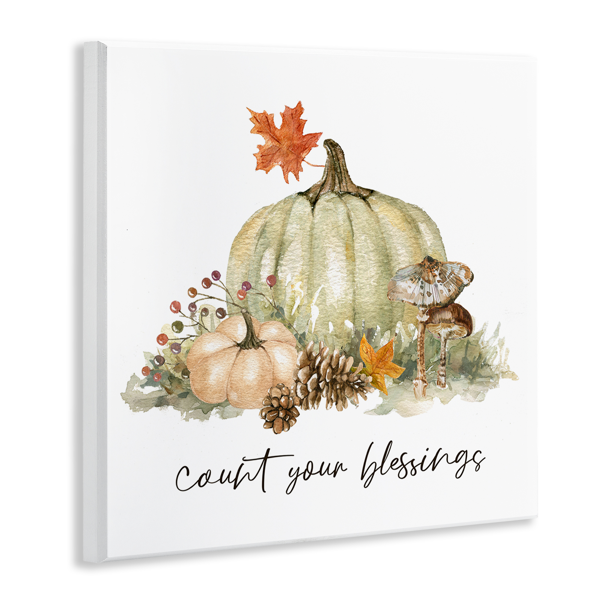 Stupell Industries Count Your Blessings Botanical & Floral Painting Unframed Art Prints Wall Art, 12 x 12