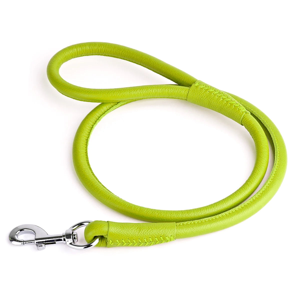 Dogline L2043-0 48 L x 0.5 W in. Round Leather Leash, Beige