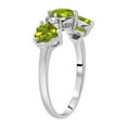 thumbnail image 2 of Galaxy Gold 14K Solid White Gold Ring Triple Heart Design with Natural Diamonds and Natural Peridot 1.75 CTW (6.0), 2 of 2