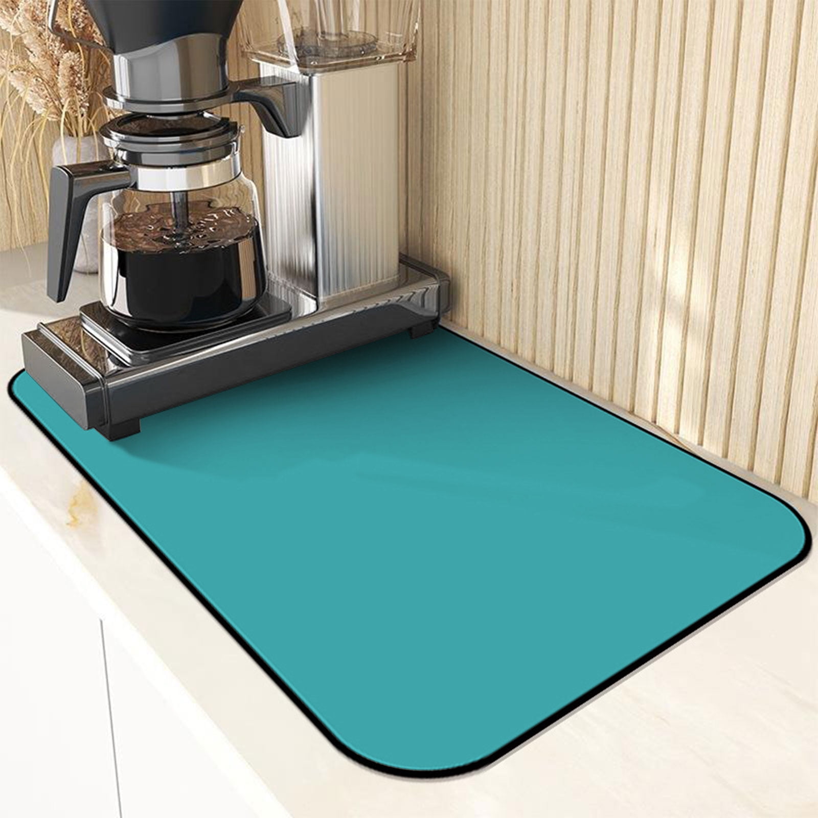 Large Dish Drying Mats for Kitchen Counter, 24x16 Absorbent Hide Stain  Dish Drying Rack Mat - Rubber Backing, Quick Dry, Easy to Clean-Coffee Bar