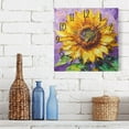 thumbnail image 6 of WOBOGO Bright Yellow Sunflower Wall Clock 7.78 Inch Battery Operated Silent Unit Square Rustic Vintage Style for Home Bedroom Office Black Pointer, 6 of 8