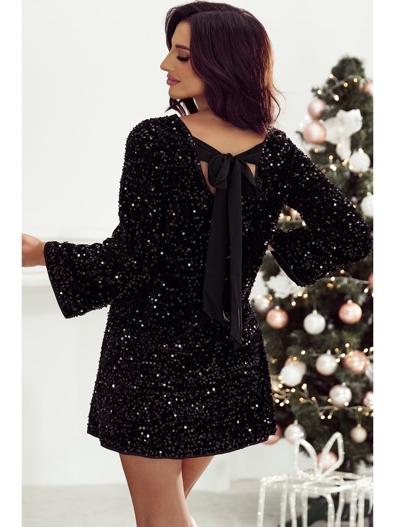 black below knee dress Brooke knee length short sleeve classic little Black dress contact us for custom