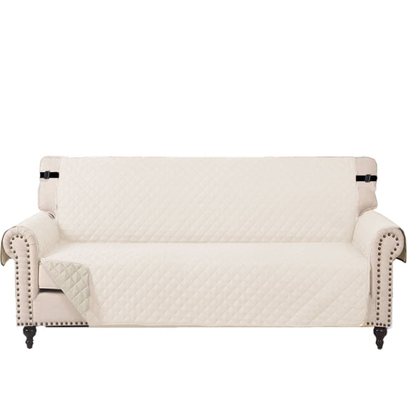 Nvzi-a Couch Cover Solid Color 3 seat Sofa cushion Waterproof Reclining Chair Cover for Living Room Sofa Easy Fit Washable Furniture Sofa Protector (White)