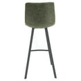thumbnail image 5 of LeisureMod Elland Modern Upholstered Leather Bar Stool Kitchen Counter Stools with Iron Legs & Footrest Set of 2 In Olive Green, 5 of 8