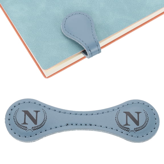 Uxcell Personalized Magnetic Leather Bookmark, 26 Letters Bookmark, (Blue/N)
