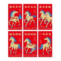 Chinese New Year Red Envelopes - 2026 New Years Eve Party Supplies | New Years Decorations - Lunar New Year Envelopes | Chinese New Year Gifts - Lunar New Year Gifts | Red Envelope Horse, 6PCS