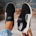thumbnail image 5 of Women's Hollow Out Slip on Sneakers Summer Breathable Platform Tennis Shoes Lightweight Soft Sole Mesh Walking Loafers Black Size 8.5, 5 of 5