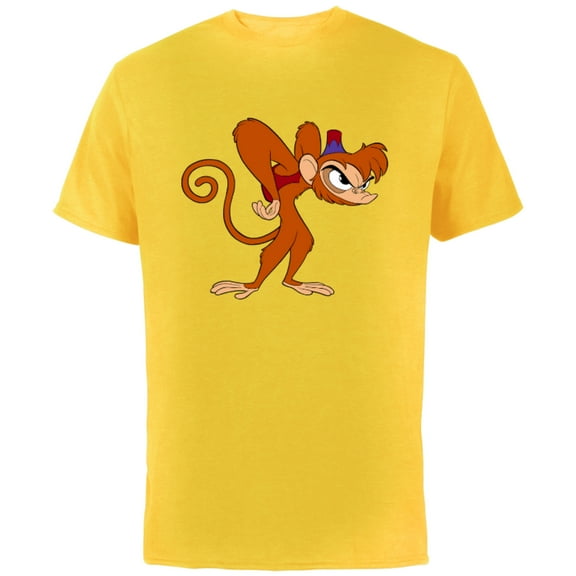 Disney Aladdin Angry Abu 90s T-Shirt - Short Sleeve Cotton T-Shirt for Adults - Customized-Yellow