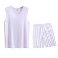 thumbnail image 1 of Conjunto Deportivo de los Hombres, Moda Casual de Color Sólido Cuello en V sin Mangas de Elasticidad Superior para el Desgaste Al Aire Libre, Traje Atlético de Humedad, 1 of 4