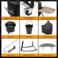 thumbnail image 5 of Ceramic Pellet Grill, 4-in-1 Smoked Roasted Barbecue Pan-roasted with 19.6" Diameter Gridiron & Double Ceramic Liner, 24" Patio Grill with Cover, Wheels, Cutting Board, LED Status Display, Black, 5 of 13