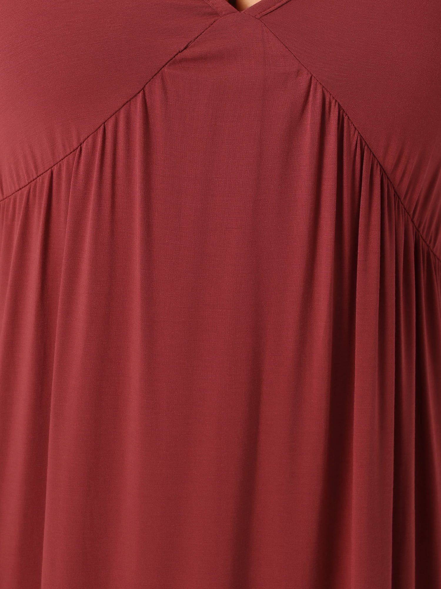 DARING DIVA Women's Plus Elegant V Neck Chemise Nightgown 2X Wine Red