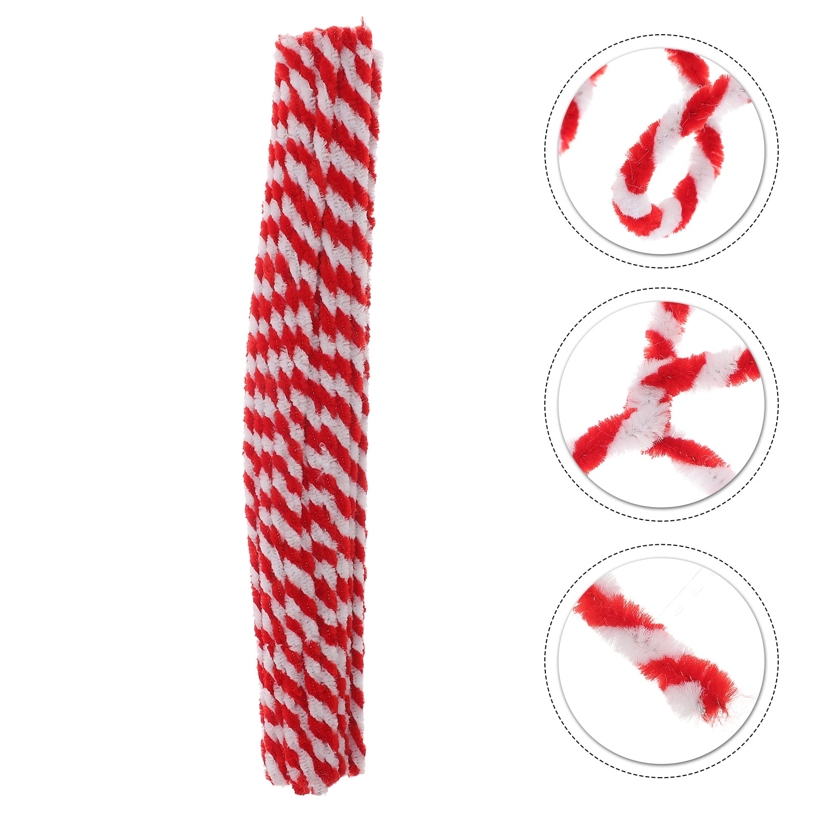  Red & White Twist Chenille Stem Pipe Cleaners - 24 Count :  Arts, Crafts & Sewing