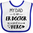 thumbnail image 3 of Inktastic My Dad is an Er Doctor and a Hero Boys or Girls Baby Bib, 3 of 4
