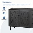 thumbnail image 6 of Atumcto 63" Buffet Storage Cabinet with Carved Floral Doors, 2 Adjustable Shelves, Black, 6 of 9