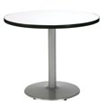 thumbnail image 1 of KFI Seating Table à Pied Ronde avec Base Ronde Argentée, Qualité Commerciale, 36 Pouces, Lin Stratifié Net, Fabriqué aux États-Unis, 1 of 4