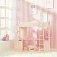 thumbnail image 3 of Polly   s Pink Plaid Loft Bed Desk with Accessories for 18   Dolls, Pink, 3 of 11