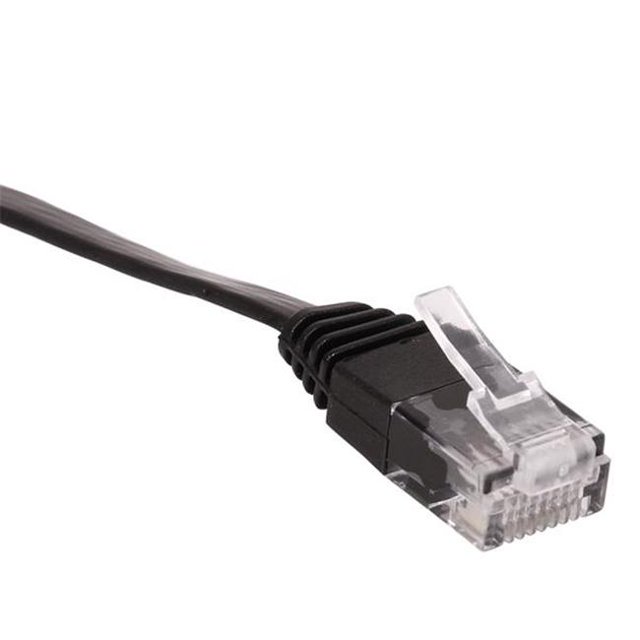 Câble Ethernet Plat Cat6 de 6 Po, 32 AWG, Noir
