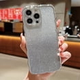 thumbnail image 1 of SaniMore for iPhone 13 Pro Max 6.7" 2021 Case with Lens All-inclusive Soft Shockproof TPU Back + Glitter Paper Plating Bumper Drop Resistant for Girls Women For iPhone 13 Pro Max, Silver, 1 of 10