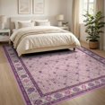 thumbnail image 3 of ODIKA 8'x10' Washable Area Rug Pink Checkered Purple Inspired Boho Charm Bold Checkerboard Grid for Dining Room, Large Office, Lounge, Non-Slip Chair-Friendly Mat, 3 of 7