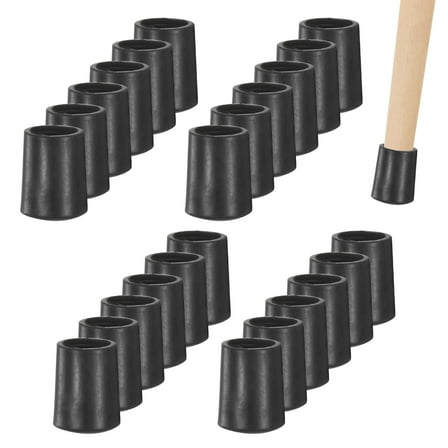Uxcell 24 Pack Chair Leg Caps 5/16 inch Polyvinyl Chloride Chair Leg Floor Protectors Round Cover End Tips Black