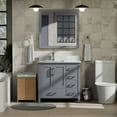 thumbnail image 2 of Jacques 36 in. W x 22 in. D Left Offset Dark Grey Bath Vanity, Carrara Marble Top, Faucet Set, and 34 in. Mirrors, 2 of 9