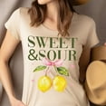 thumbnail image 4 of Sweet & Sour Lemon Shirt | Cute Watercolor Fruit Bow Graphic Tee , White, L, 4 of 6