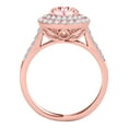 thumbnail image 3 of Mauli Jewels Engagement Rings for Women 1.25 Carat Halo Antique Design Morganite And Diamond Engagement Ring 4 Prong-Setting 14K Rose Gold, 3 of 6