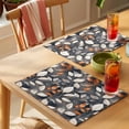 thumbnail image 4 of Botanical Leaves Placemats Set of 12 Farmhouse Vintage Leaf Plants Branches Place Mats Indoor Wipeable Table Mats Washable Cloth Dining Table Placemats for Kitchen Holiday Party Home Decor 13x19 Inch, 4 of 9