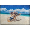 thumbnail image 4 of Dreamtimes Starfish Guitar Player Area Rug 72x48in Tropical Sand Beach Non-Slip Floor Carpet Comfort Floor Mats Decor for Indoor Living Dining Room and Bedroom Area, 4 of 7