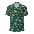 thumbnail image 2 of Daiia Green Background With Ho Pattern Men’s Polo Shirts,Solid Deck Shirt,Classic Fit, Breathable Cotton Polo for Casual and Sport Wear-Large, 2 of 7