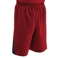 thumbnail image 2 of Champro Sports Slam Dunk Reversible Basketball Shorts, Adult X-Large, Scarlet and Black, 2 of 2