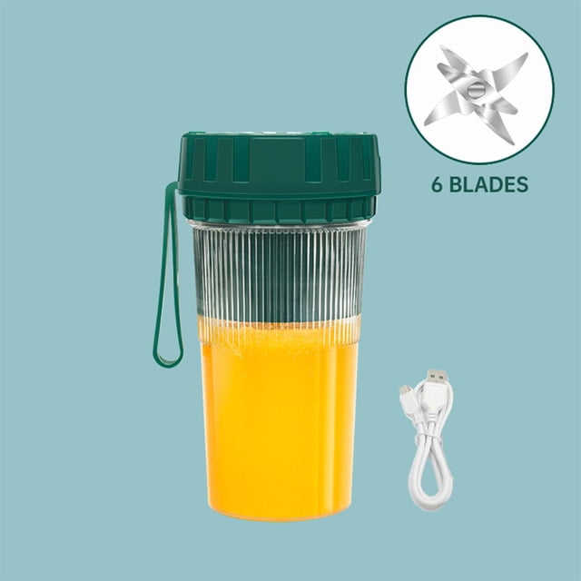 Blender 6-Blade Juicer Blenders Mini Food Processor Handheld Orange ...