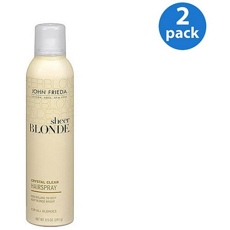 John Frieda Crystal Clear Shape & Shimmer Hairspray Sheer Blonde 8.5 oz (Pack of 2)