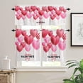 thumbnail image 2 of Red Pink Valentine''s Day Kitchen Curtains Set Small Half Curtains 24 Inches Length, Love Heart Watercolor Rod Pocket Window Treatment Bedroom Tiers and Valance Set for Cafe Bathroom, 2 of 6