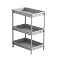 thumbnail image 2 of Eolstice Freestanding Gray 3 Layer Plastic Storage Shelf, Multipurpose Organizer Rack, Home Kitchen Pantry Laundry Utility Room Storage Unit, 2 of 6