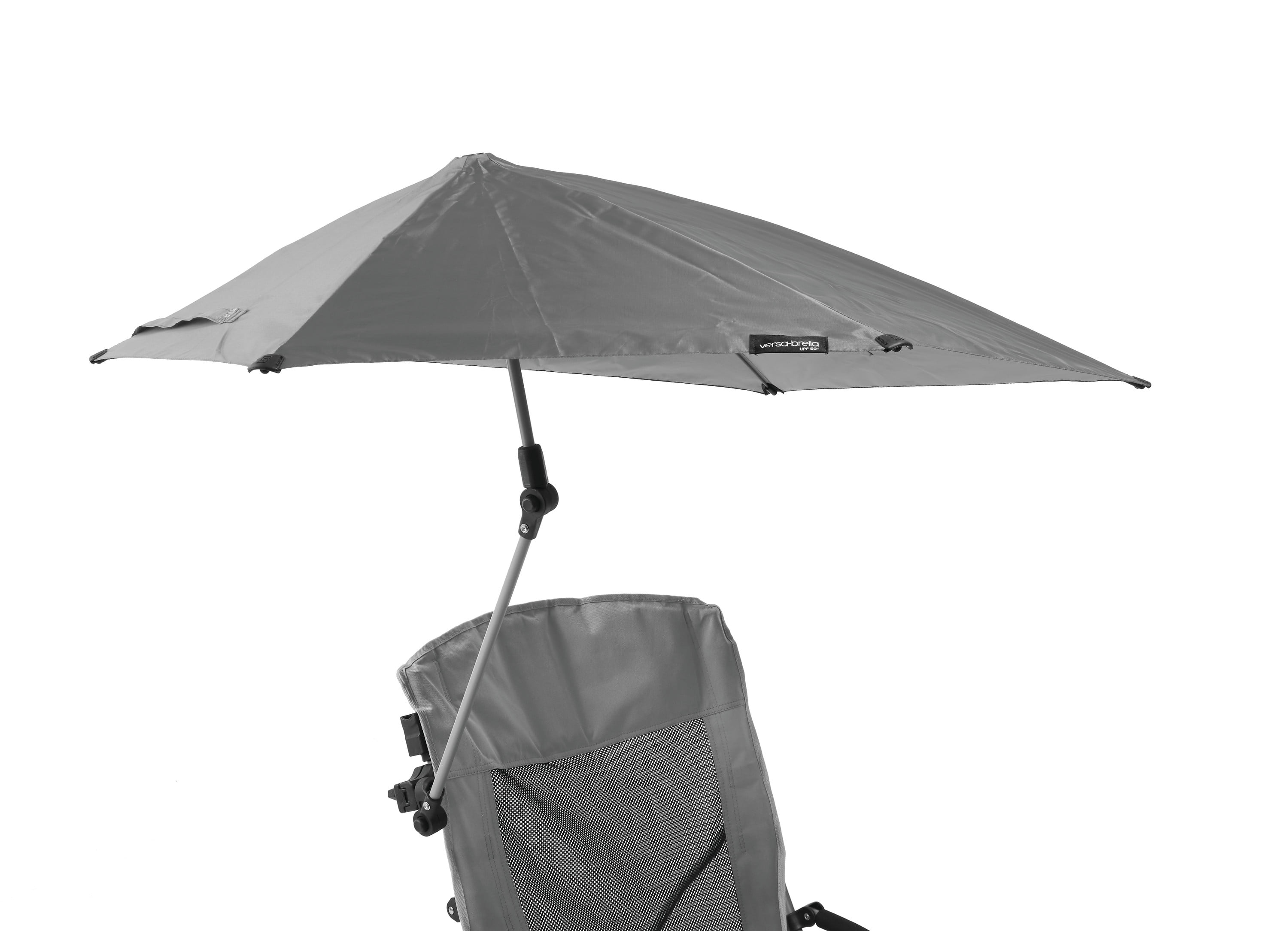 Sport-Brella Outdoor UPF 50 Umbrella Beach Chair with Clamp-On Umbrella Gray
