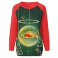 thumbnail image 4 of Chandail en Molleton de Noël pour Femmes 2023 Mode Imprimé de Noël Manches Longues Blouse Col Rond Chandail Décontracté Hauts Chandails en Molleton en Liquidation, 4 of 5