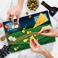 thumbnail image 3 of Sports Cutting Board, Cartoonish Scene of Stadium with Heavy Spots and Fild Match Game Baseball Themed, Decorative Tempered Glass Cutting and Serving Board, in 3 Sizes, by Ambesonne, 3 of 4